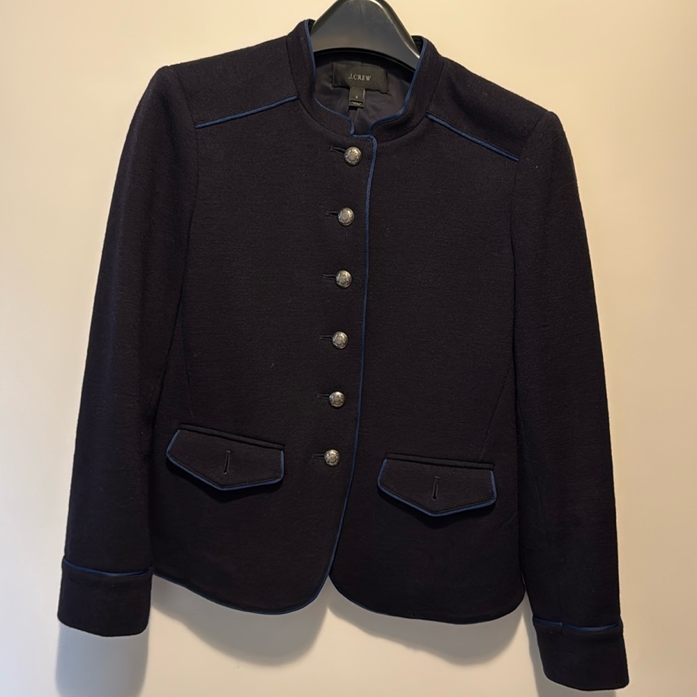 J. Crew Military Sweater Blazer. Navy Blue. Size 2